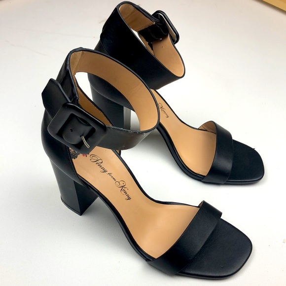 Penny Loves Kenny Shoes - PENNY LOVES KENNY BLACK STRAP HEELS SIZE 81/2